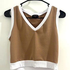 Light Brown, GEMSTONE cropped thick tank